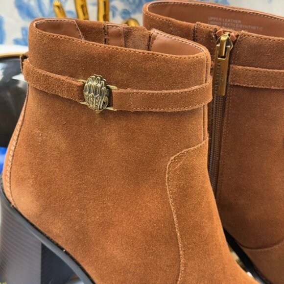 🆕 KURT GEIGER LONDON 🧿 NIB Shoreditch Block Ankle Boot, Tan Suede Sz39 US 8.5 - Picture 6 of 16